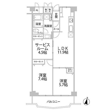 2SLDK 間取り