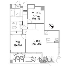 クレアウォーターマーク 1SLDKの間取図画像