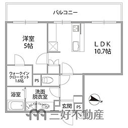 朝日プラザ大濠2 1LDKの間取図画像