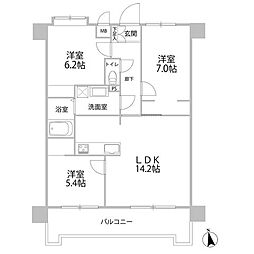 グレイスマンション春日2 3LDKの間取図画像