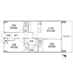 ハイツ別府 3LDKの間取図画像