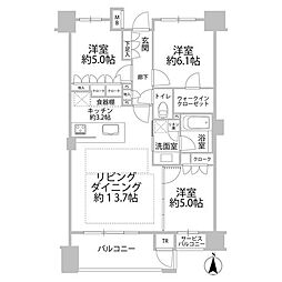 パークホームズ福岡浄水通 3LDKの間取図画像