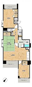 間取り：人気の角部屋物件！2面バルコニーで採光・通風も良好です♪
