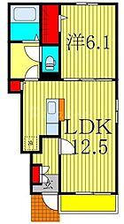 レガリア 1階1LDKの間取り