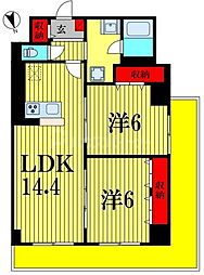 カスタリア西船橋II 2LDKの間取図画像