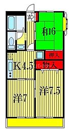 サンパレス薬円台 3Kの間取図画像