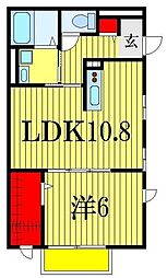 ディアコート 1LDKの間取図画像