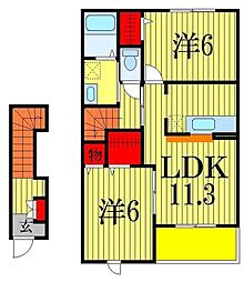 ヴィラフェリーチェ 2LDKの間取図画像