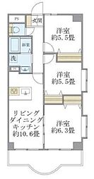 西船橋スクエアガーデン 3LDKの間取図画像