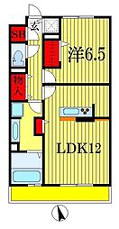 プレジャー 1LDKの間取図画像