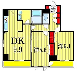 セラピアザ船橋 2DKの間取図画像