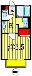 ハイム山手A 1Kの間取図画像