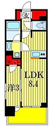 プレシスヴィアラ船橋 1LDKの間取図画像