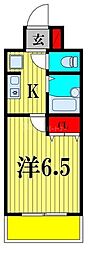 パルコート海神 1Kの間取図画像