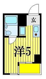 ユーコート本八幡 ワンルームの間取図画像