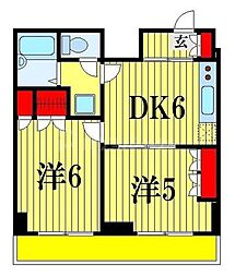 ベイステート安間 2DKの間取図画像