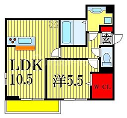 グランディオ西船 1LDKの間取図画像