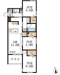 千葉市稲毛区稲毛東5丁目マンション 3LDKの間取図画像