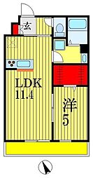 リブリ・ニソル 1LDKの間取図画像