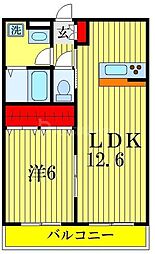 リブリ・ヘーメル 1LDKの間取図画像