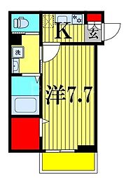 ウィンドテラス船橋宮本A棟 1Kの間取図画像