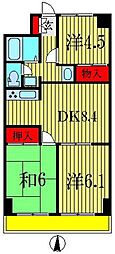 ハイブリッジソシア 3DKの間取図画像