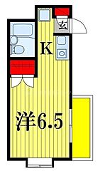 サンハイツ薬園台 ワンルームの間取図画像