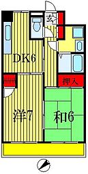 夏見ショッパーズマンション 2DKの間取図画像