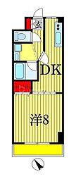 ルーラル八番舘 1DKの間取図画像