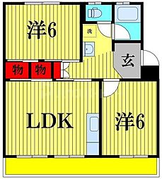 コープ船橋B 2LDKの間取図画像