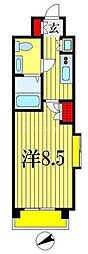 RisingPlace船橋宮本 1Kの間取図画像