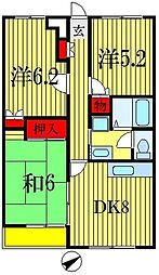 エクセル青山 3DKの間取図画像