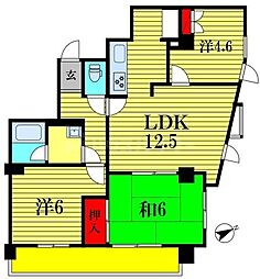 フジ・ヴェール毘沙門堂 3LDKの間取図画像