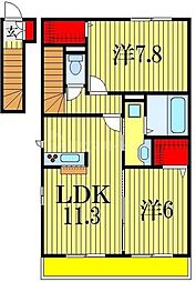イーリスガーデン 2LDKの間取図画像
