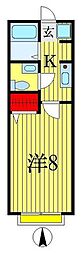 ローズコート 1Kの間取図画像