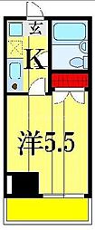 ベイステート安間 ワンルームの間取図画像