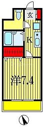 ミリアビタNo.13 1Kの間取図画像
