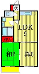 皆川マンション 2LDKの間取図画像