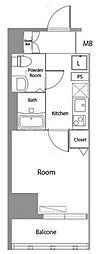 大神宮下Residence 1Kの間取図画像