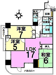 ベルヴィ西今川 3LDKの間取図画像
