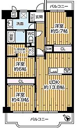 ライフコートフドウ育和公園ハイツ 3LDKの間取図画像