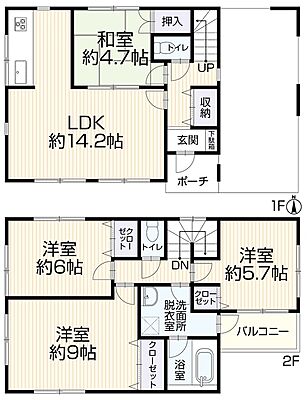 間取り 川北２丁目　中古戸建