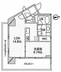 M白金台 1LDKの間取図画像