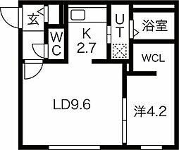 alloggioite 1LDKの間取図画像