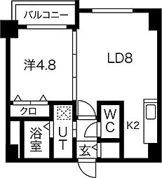 ベルネージュ札幌 1LDKの間取図画像