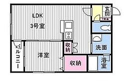 モルティーニ平岸 1LDKの間取図画像