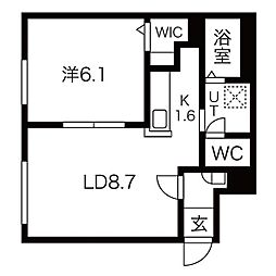 ラグジースペース栄通12 1LDKの間取図画像