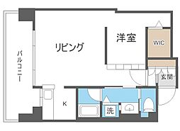 F141 1LDKの間取図画像
