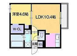 仮)シキレジデンス南平岸 1LDKの間取図画像