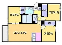 仮)シキレジデンス南平岸 3LDKの間取図画像